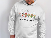 Load image into Gallery viewer, Festive Characters Tis The Season Hooded Sweatshirt
