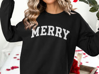 Load image into Gallery viewer, MERRY Lettering Black Sweatshirt for Casual Wear