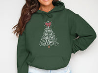 Load image into Gallery viewer, Oh Come Let Us Adore Him Hooded Sweatshirt