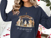 Load image into Gallery viewer, The Greatest Gift of All Matthew 1:21 sweatshirt