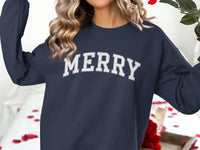 Load image into Gallery viewer, Festive Merry Sweatshirt for Joyful Seasonal Celebrations