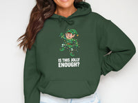 Load image into Gallery viewer, Festive Elf Is This Jolly Enough Holiday Hoodie