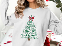Load image into Gallery viewer, Oh Come Let Us Adore Him Christmas Sweatshirt